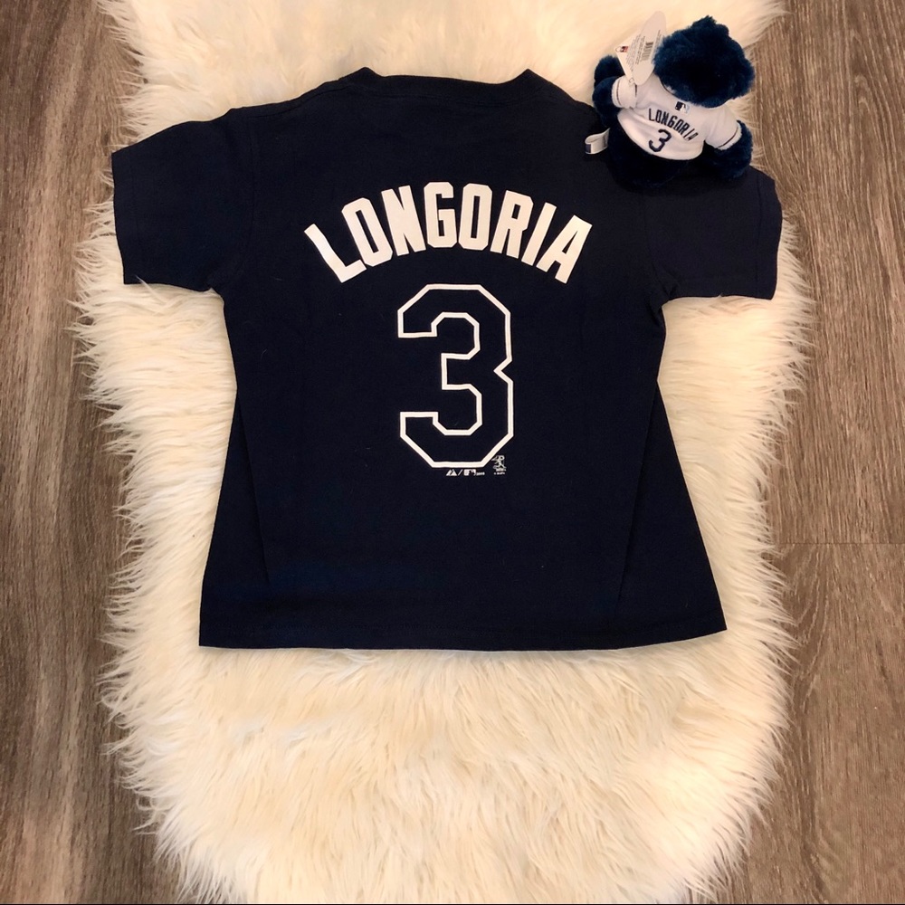 ✨HP✨Majestic Tampa Bay Rays Longoria Tee& Bear - Picture 4 of 6